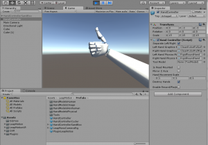 leap in unity - robo thumbs up